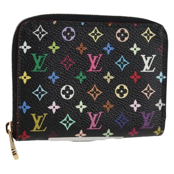 LOUIS VUITTON Monogram Multicolor Zippy Coin Purse Black M93740 LV Auth 134682V - Picture 1 of 16